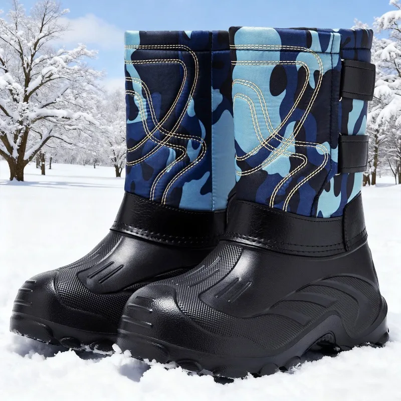 Fishing Boots - Bottes d'hiver montantes pour hommes, motif