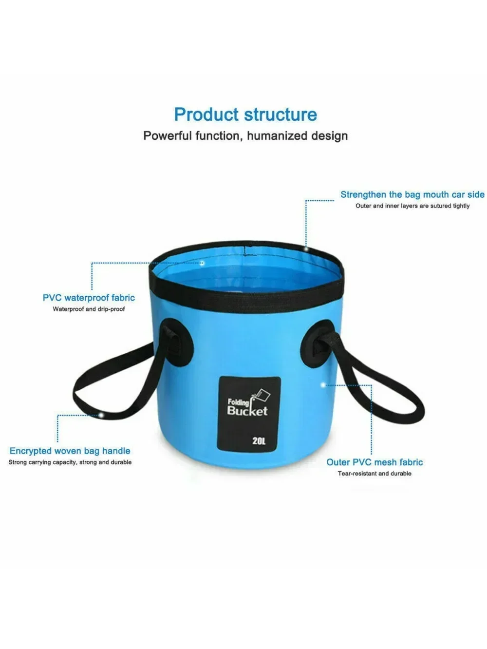 Seau de pêche pliable 12L/20L, - Fishing Bag Waterproof avis et prix